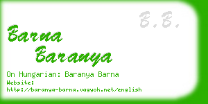 barna baranya business card